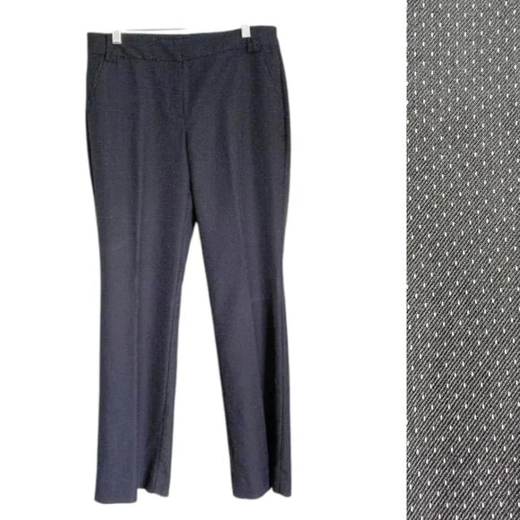 {New York & Co.} Womens Black Polka Dot Mid Rise Dress Pants - Size 10 - Picture 1 of 13